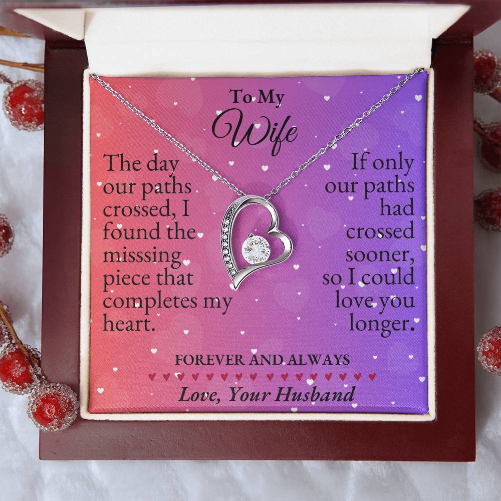 To My Wife - The day our paths crossed - Forever Love Necklace