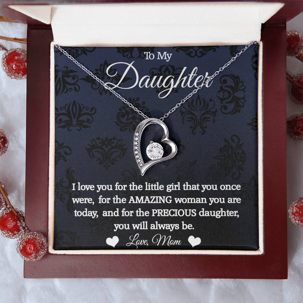 To My Daughter - I love you - Love Knot Necklace - Mom