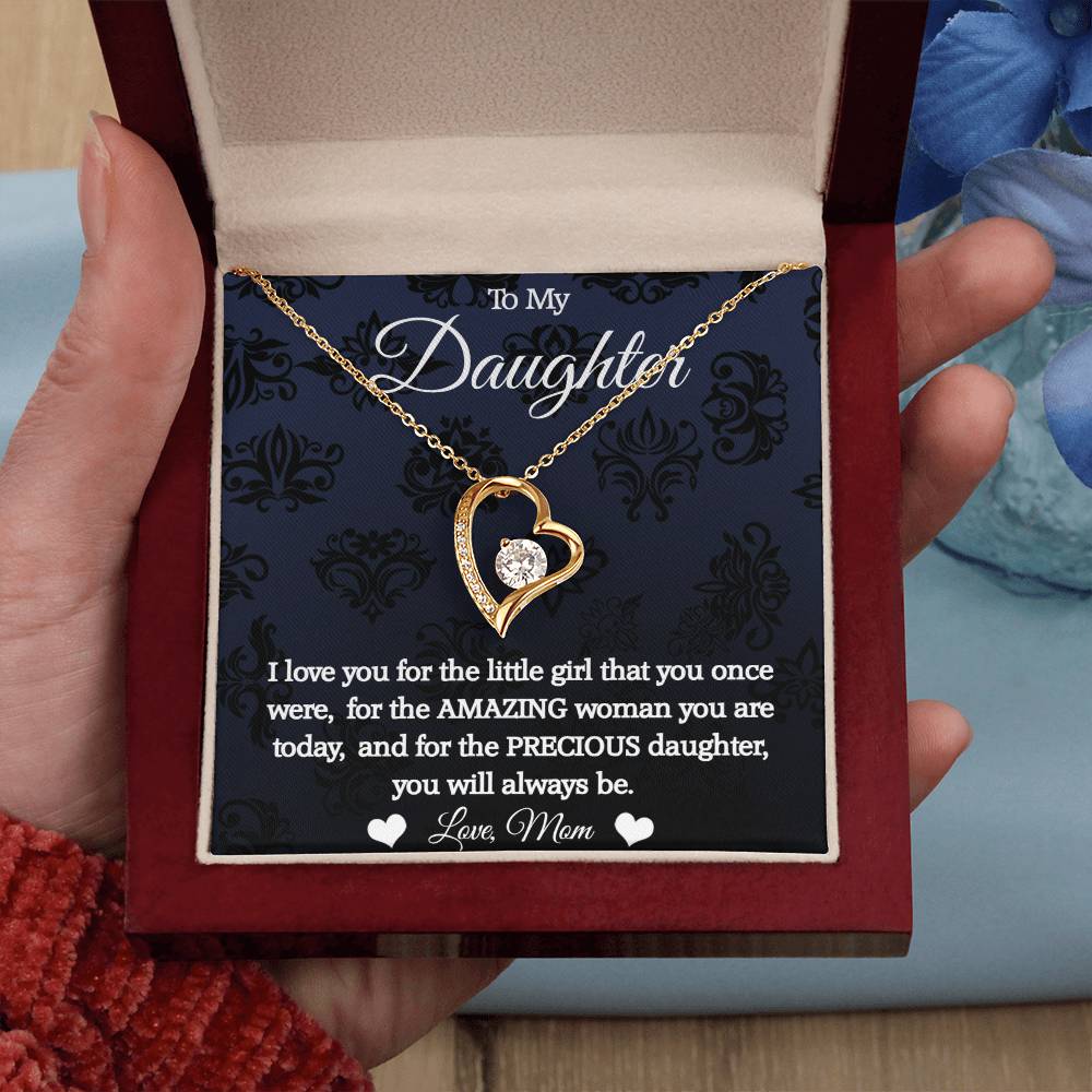 To My Daughter - I love you - Love Knot Necklace - Mom