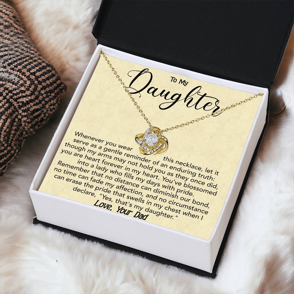 To My Daughter - Whenever you wear this - Love Knot Necklace