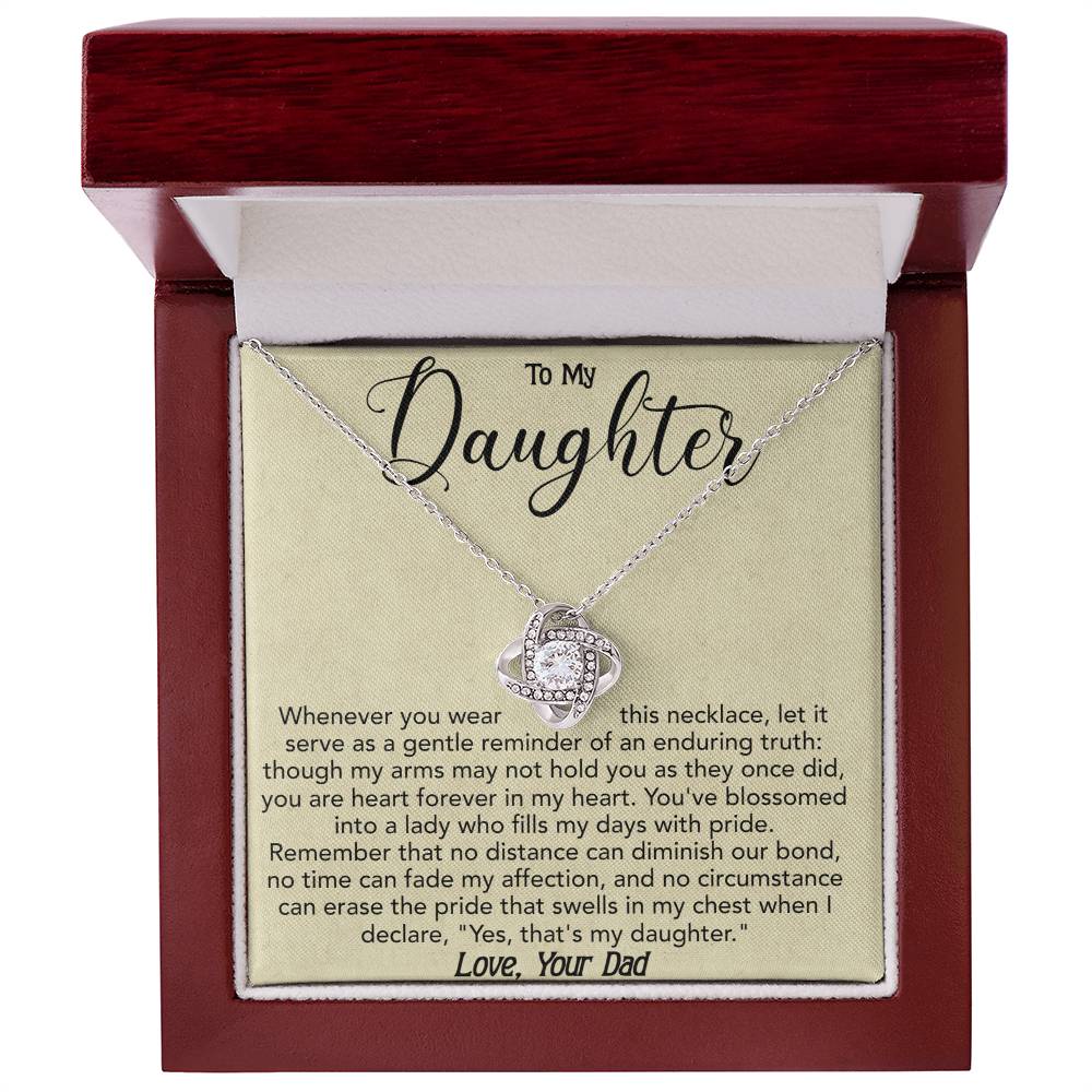 To My Daughter - Whenever you wear this - Love Knot Necklace