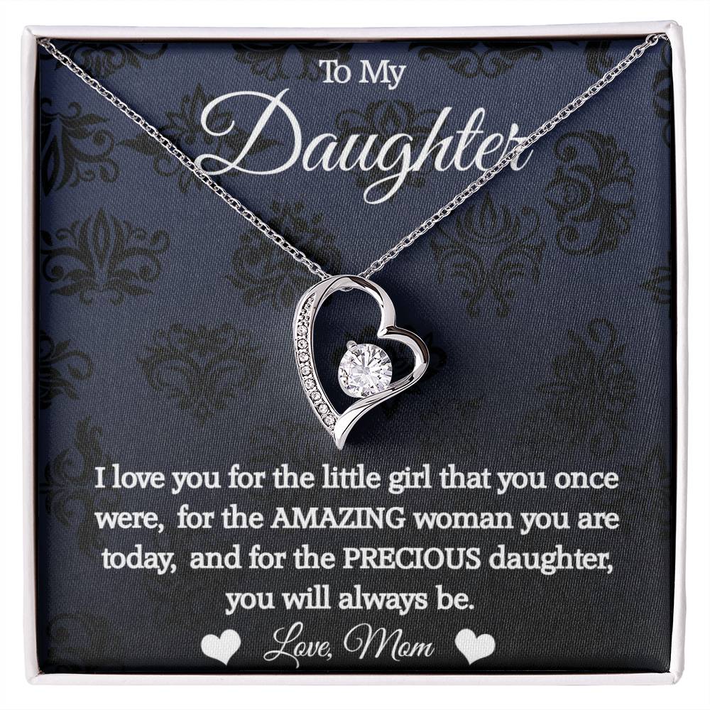 To My Daughter - I love you - Love Knot Necklace - Mom