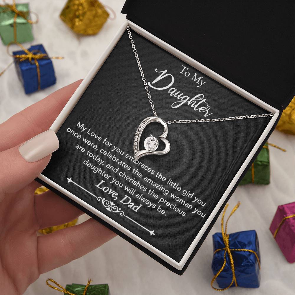 To My Daughter - My love for you - Forever Love Necklace - Dad