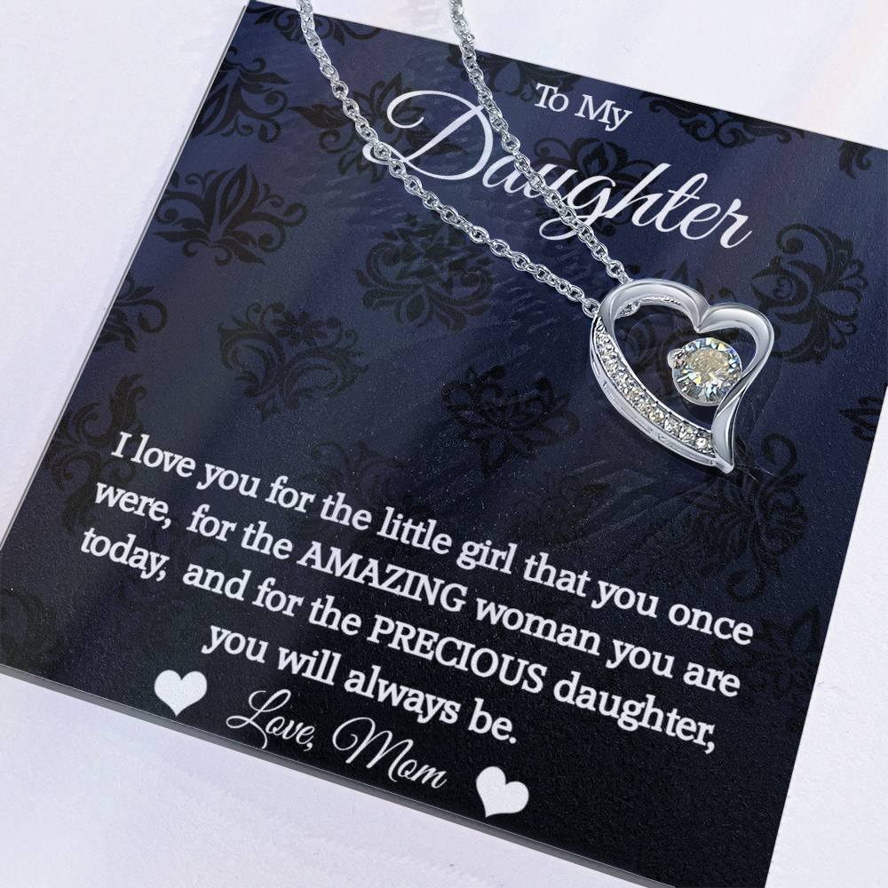 To My Daughter - I love you - Love Knot Necklace - Mom