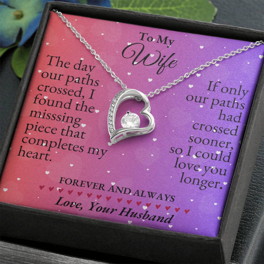 To My Wife - The day our paths crossed - Forever Love Necklace