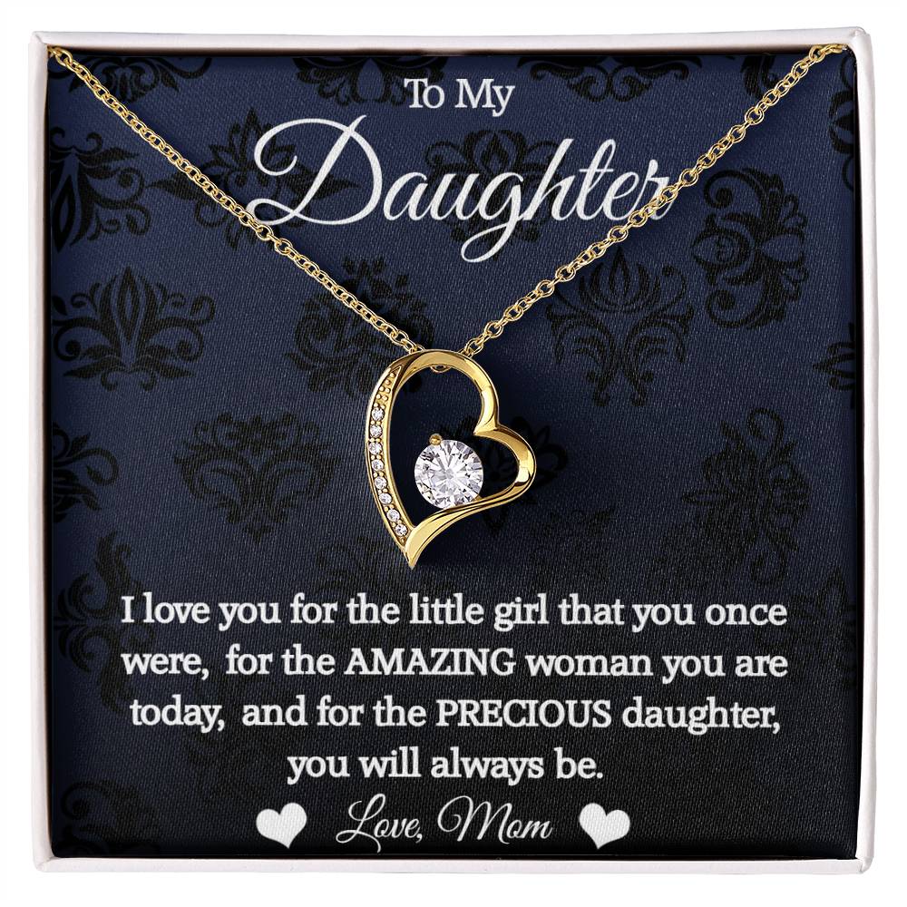 To My Daughter - I love you - Love Knot Necklace - Mom