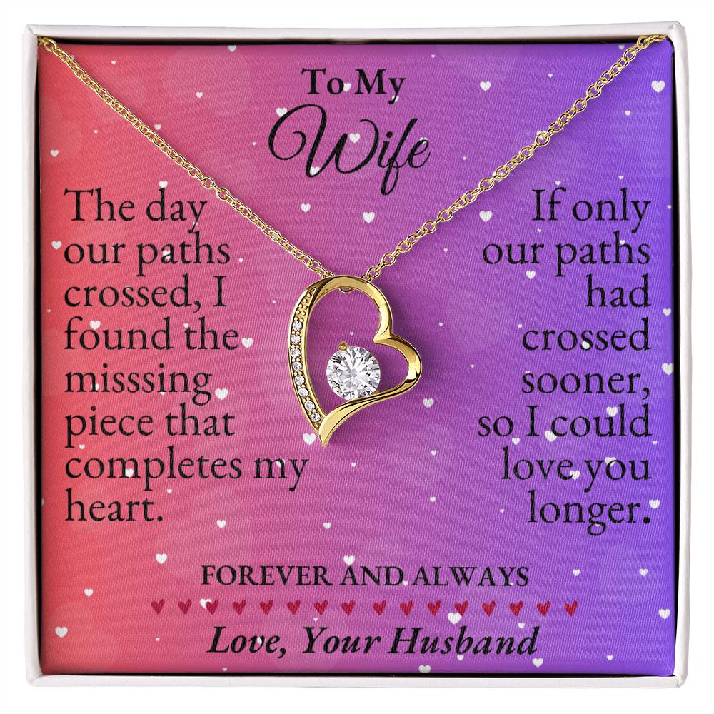 To My Wife - The day our paths crossed - Forever Love Necklace