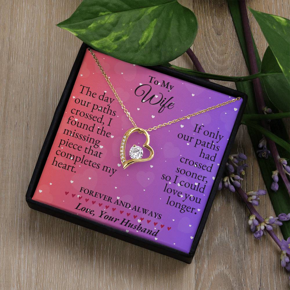 To My Wife - The day our paths crossed - Forever Love Necklace