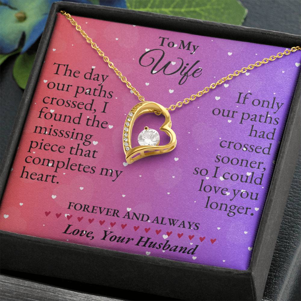 To My Wife - The day our paths crossed - Forever Love Necklace